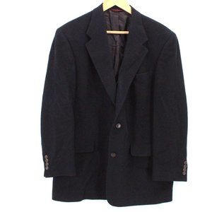 Hart Schaffner & Marx Blazer Men Black Two Button Front 100% Camel Hair Size 42R
